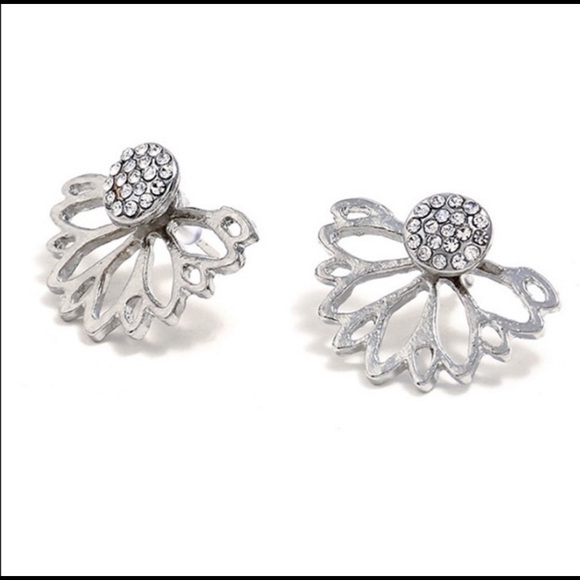 🆕Silver Lotus Earrings - Picture 2 of 7